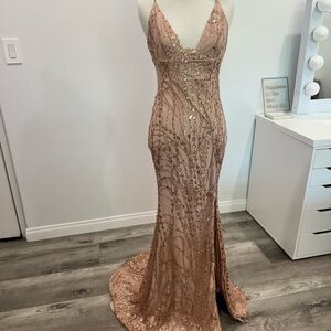 Hello Molly Gold Sequin Maxi Gown NWT AU size 8 US size 4-S